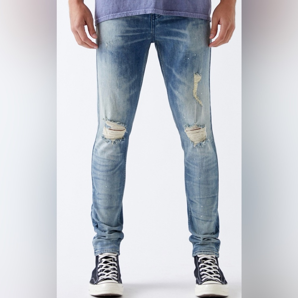 NWT Pacsun Stacked Skinny Paint Splatter Distressed Jeans